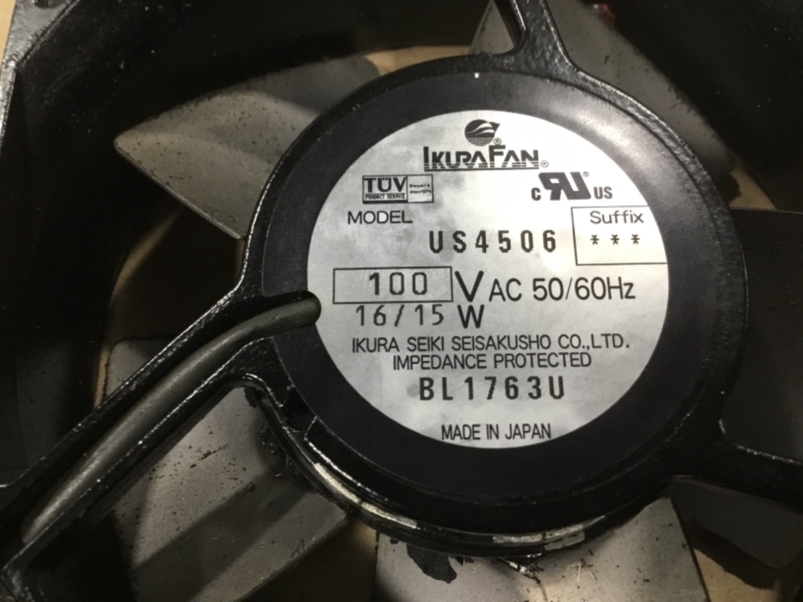 Ikura Fan US4506 Cabinet Fan 100VAC 16/15W #23A26