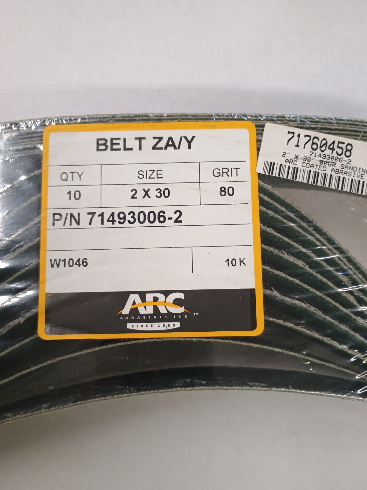 2″ x 30″ 80 grit Sanding Belts ARC Coated Pk of 10 pc