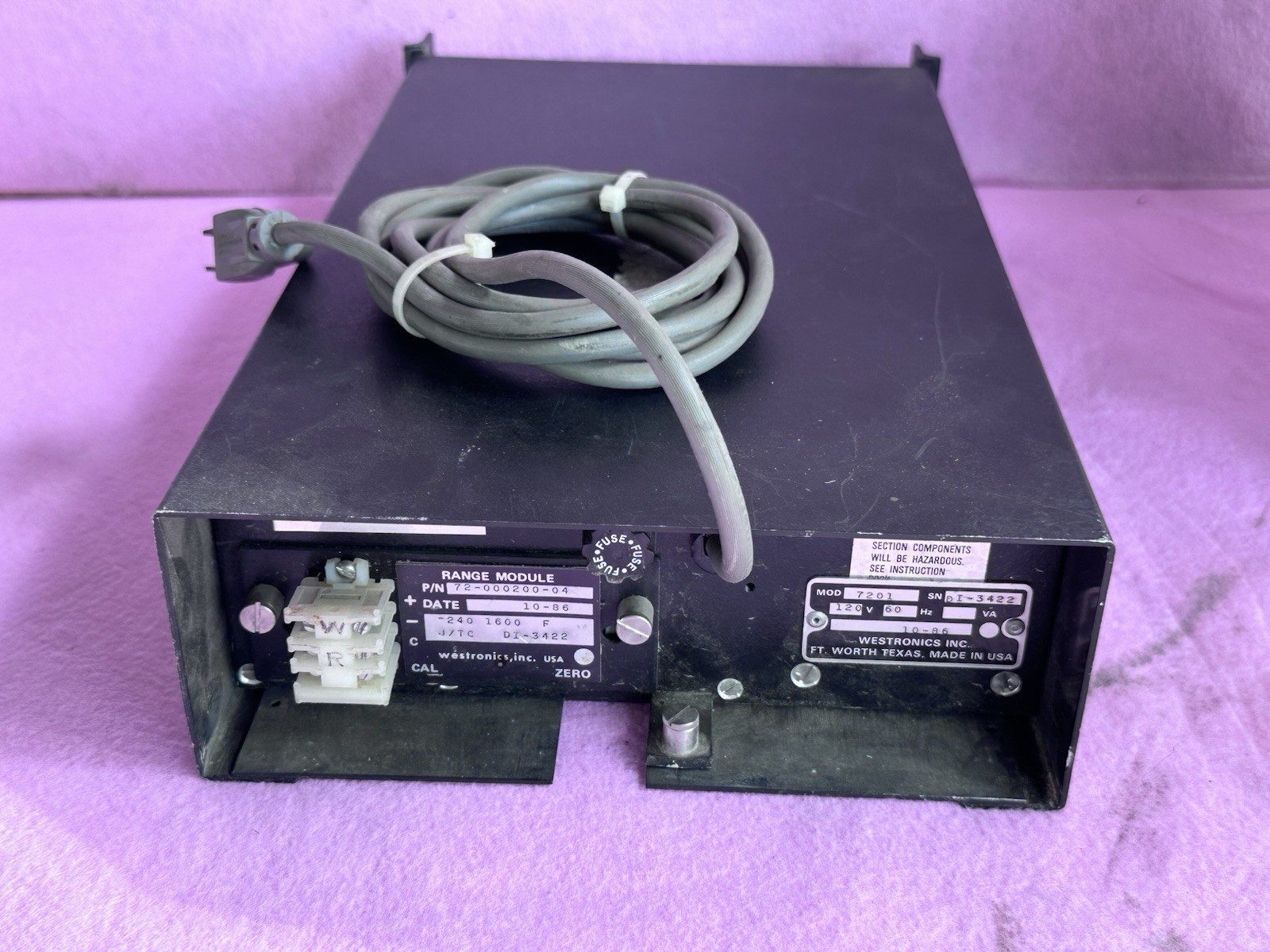 TRACOR WESTRONICS 7201 TEMPERATURE INDICATOR -240-1600F