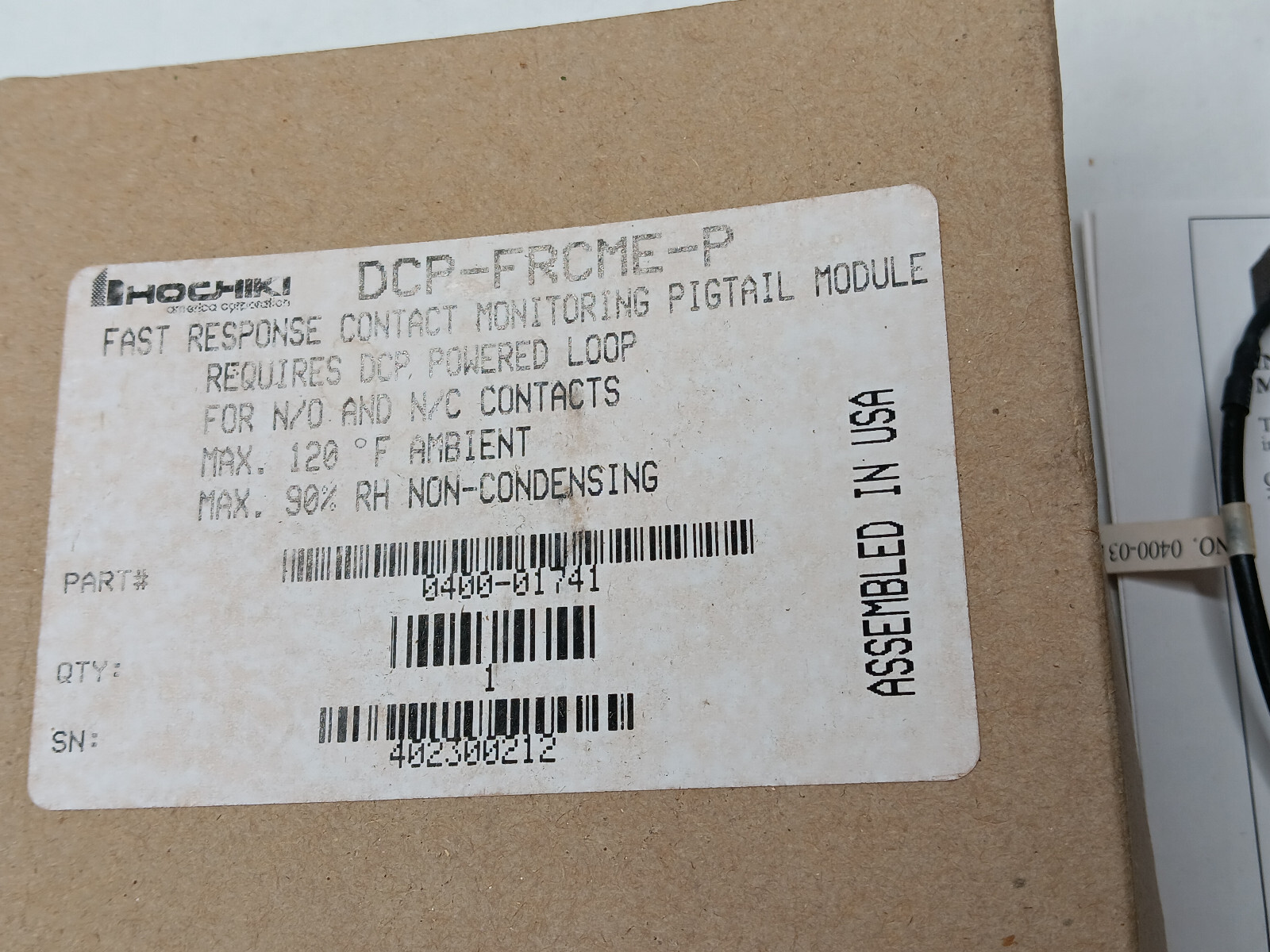 HOCHIKI DCP-FRCME-P Fast Response Contact Monitoring Pigtail Module 0400-01741