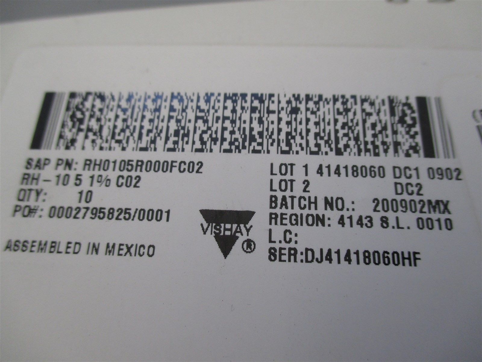Vishay Dale RH0105R000FC02 Resistor qty 10