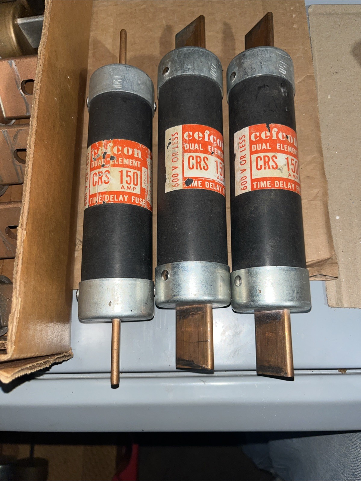 LOT OF 3 CEFCO CRS 150 TIME DELAY FUSE 150A 600VAC