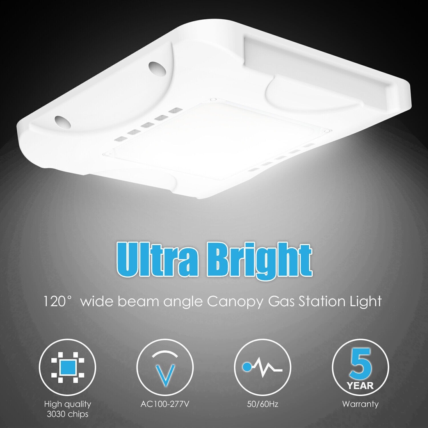 150W LED Gas Station Canopy Light Dusk To Dawn Commercial Lamp 4500K/5000K/5700K