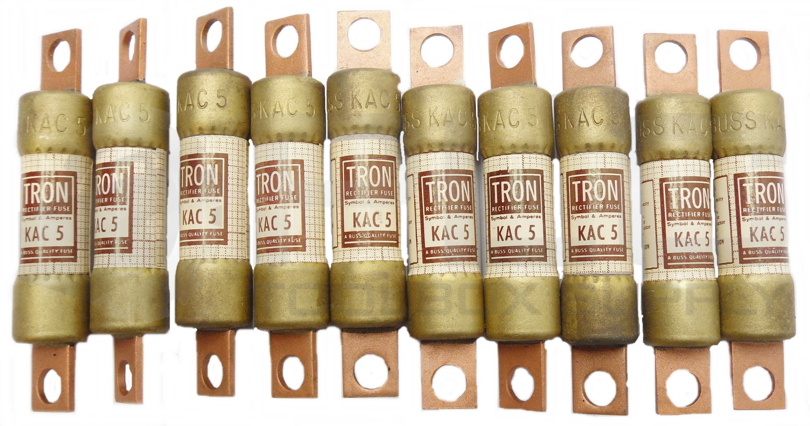 LOT OF 10 NEW BUSSMANN TRON KAC 5 RECTIFIER FUSES 600V NSNP