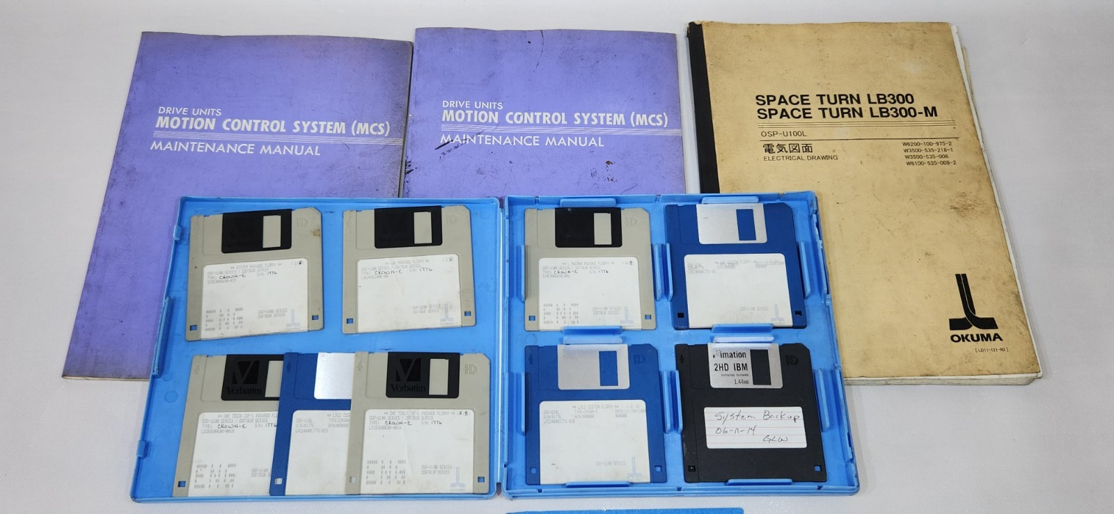 Okuma Micro Floppy Disc Case E8048-090-426-1 9-Discs with Manuals