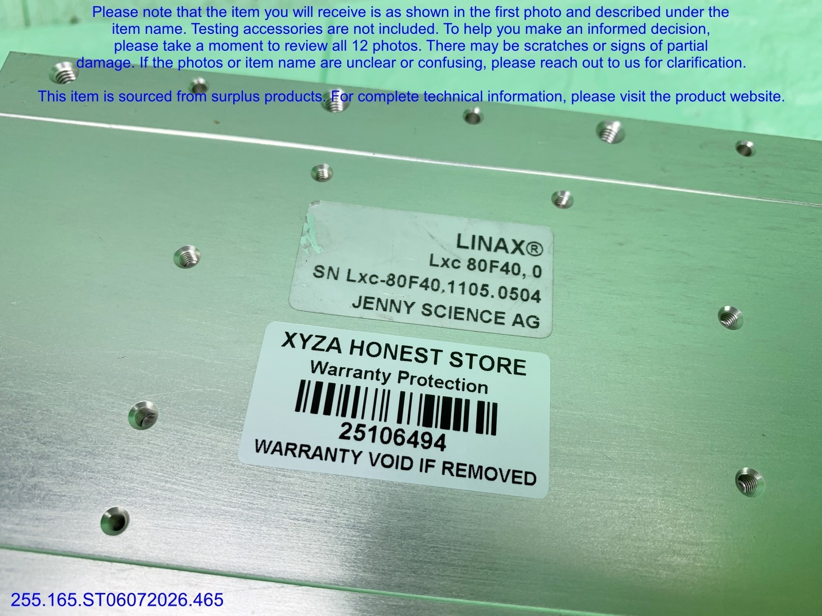 Jenny Science LINAX Lxc 80F40 Lxc 85F10 SHORT CABLE as in photos, sn:6494, DHL.