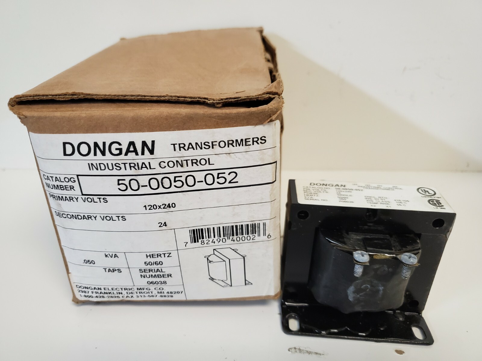 NEW IN BOX! DONGAN 120/240V INDUSTRIAL CONTROL TRANSFORMER 50-0050-052