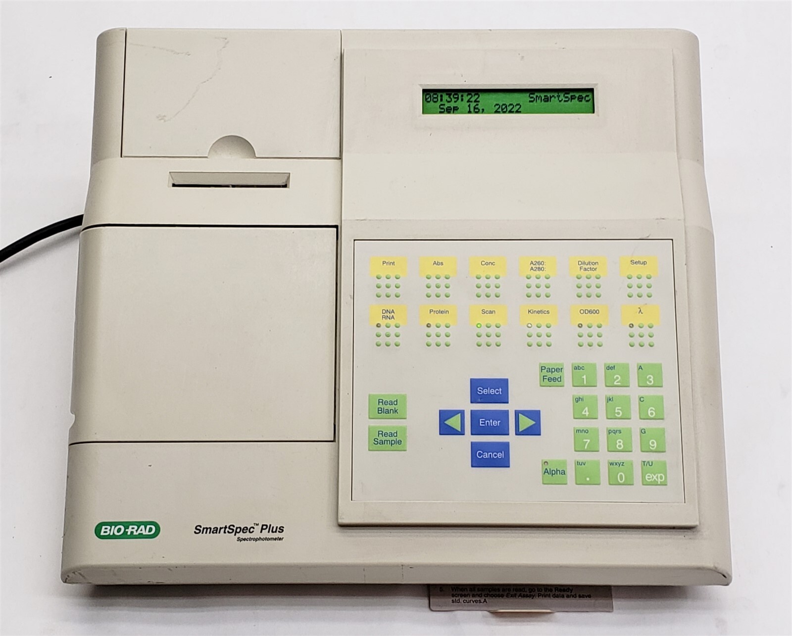 Bio-Rad BioRad SmartSpec Plus Benchtop UV/Visible Spectrophotometer 200-800nm