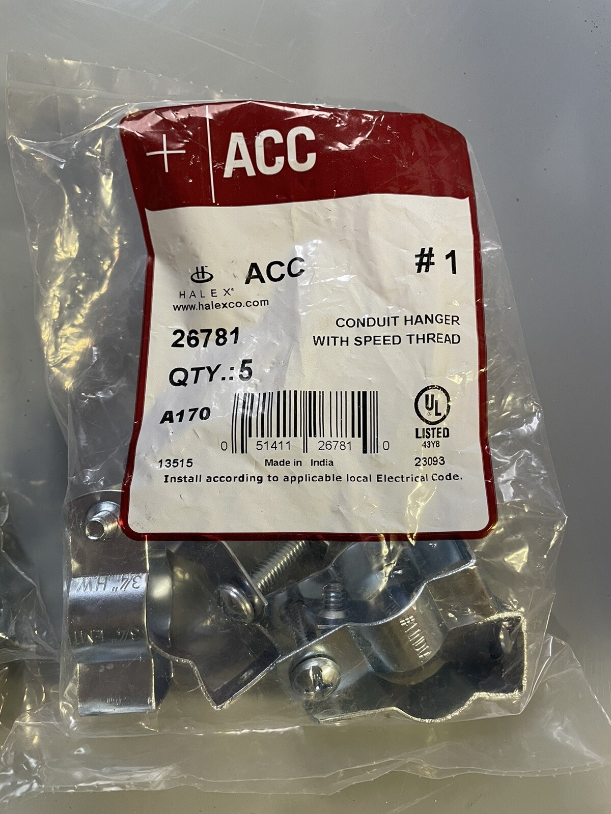 [QTY 10!] NEW Halex 26781 ACC Conduit Hanger w/ Speed Thread