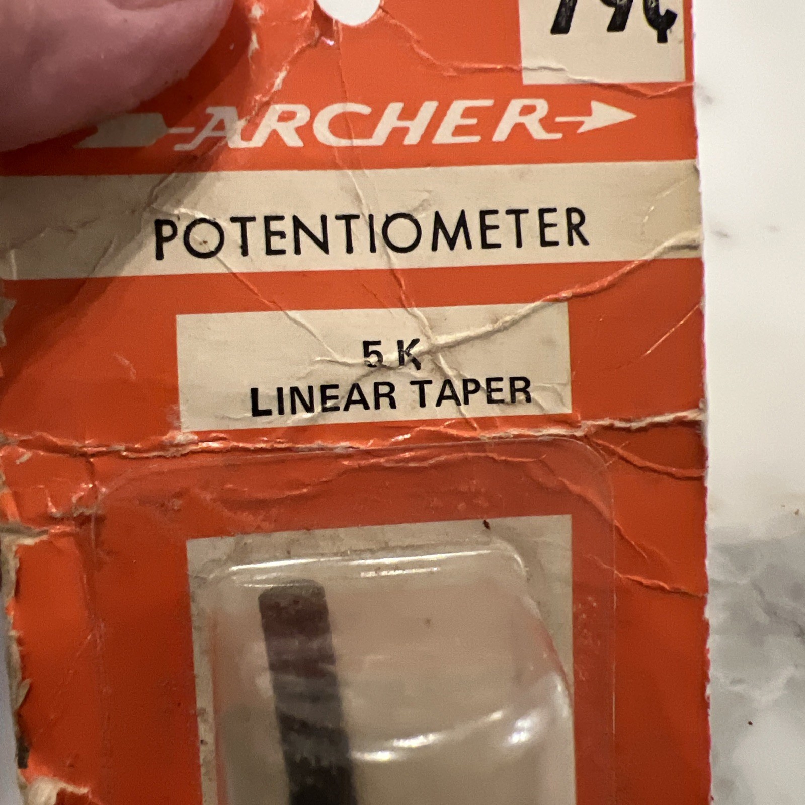271-1714 ARCHER LINEAR TAPER POTENTIOMETER 5k OHMS NOS RADIO SHACK NOS