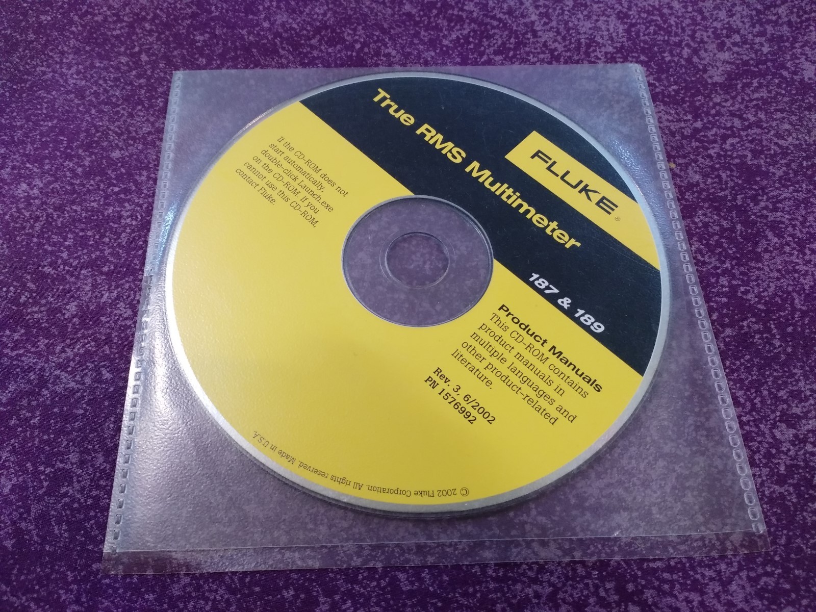 Fluke 187 & 189 Rev 6/2002 CD True RMS Multimeter PN 1576992 FREE SHIP