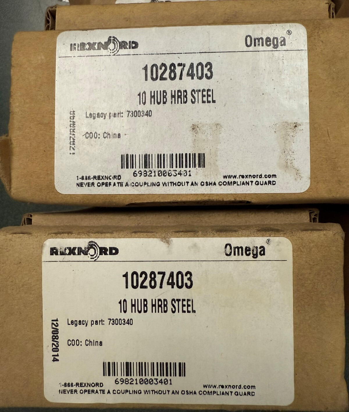 Rexnord 10 HUB HRB STL10287403/ 7300340 Omega ROUGH BORE