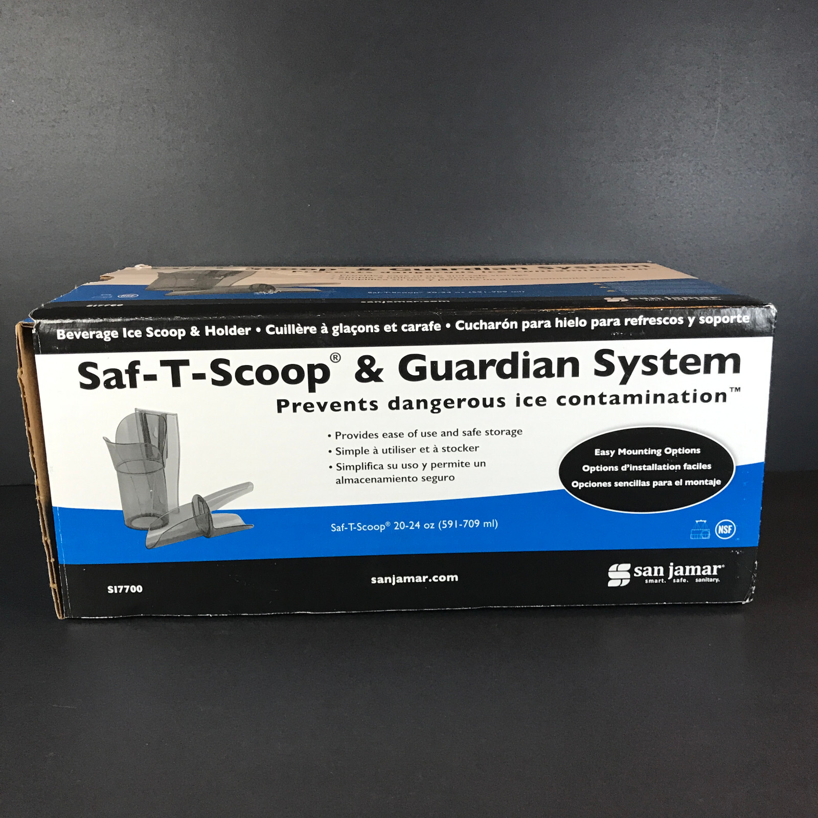 San Jamar Saf-T-Scoop & Guardian System Ice 20-24oz For Hotel Restaurant SI7000