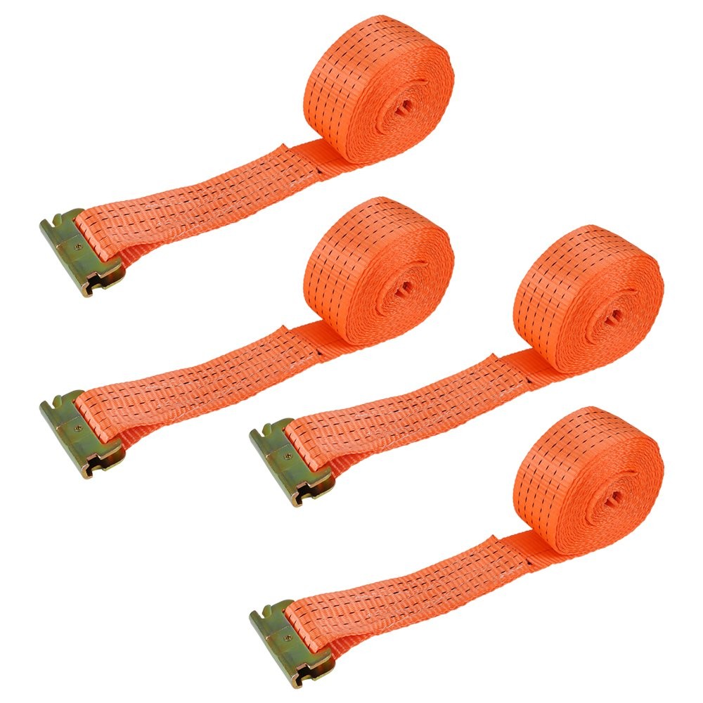 4 Set 2″ ×15′ E-Track Ratchet Tie Down Strap Trailer Enclosed Cargo Van Straps
