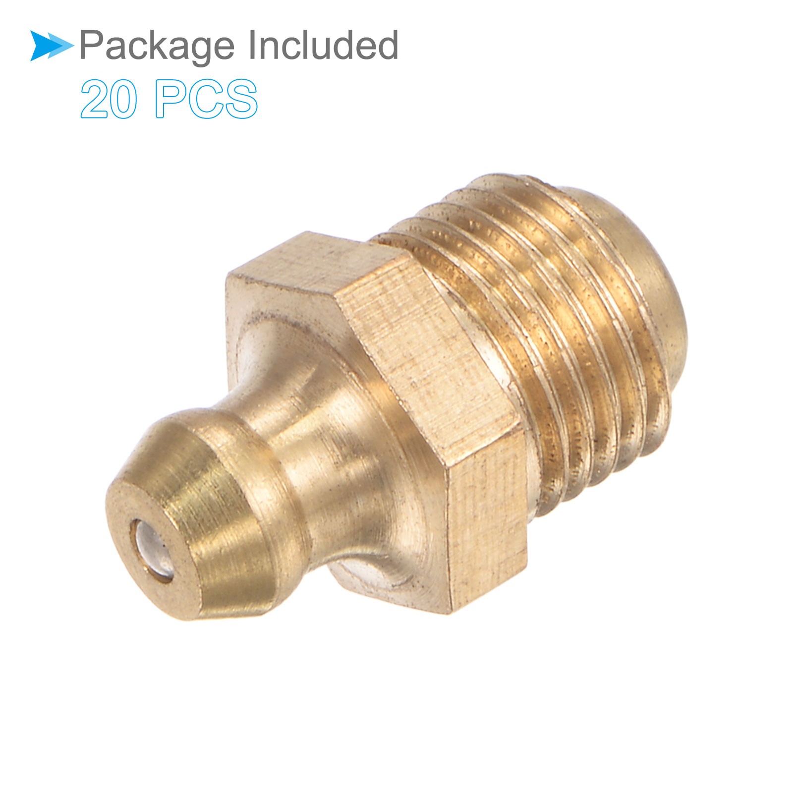 20pcs Brass Straight Grease Fitting Caps for Car M10x1 Thread