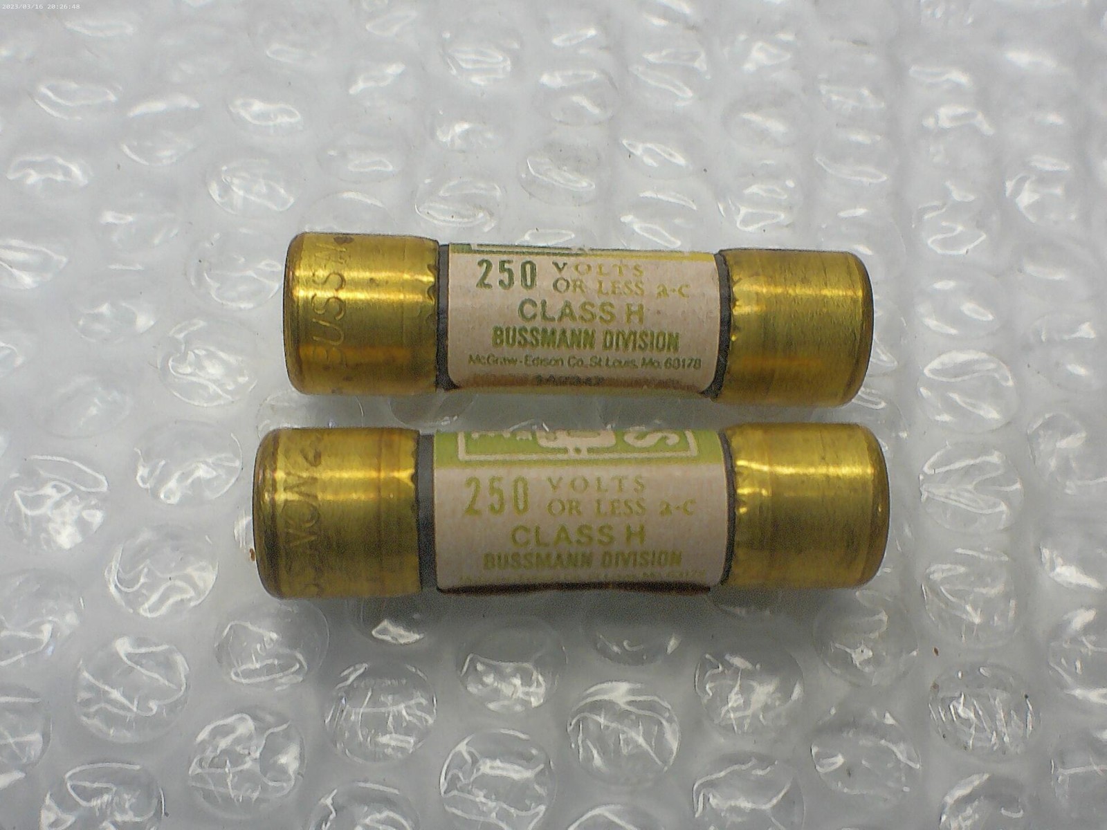 BUSSMANN NON-20 FUSE GREEN LOT OF 2 NSNP