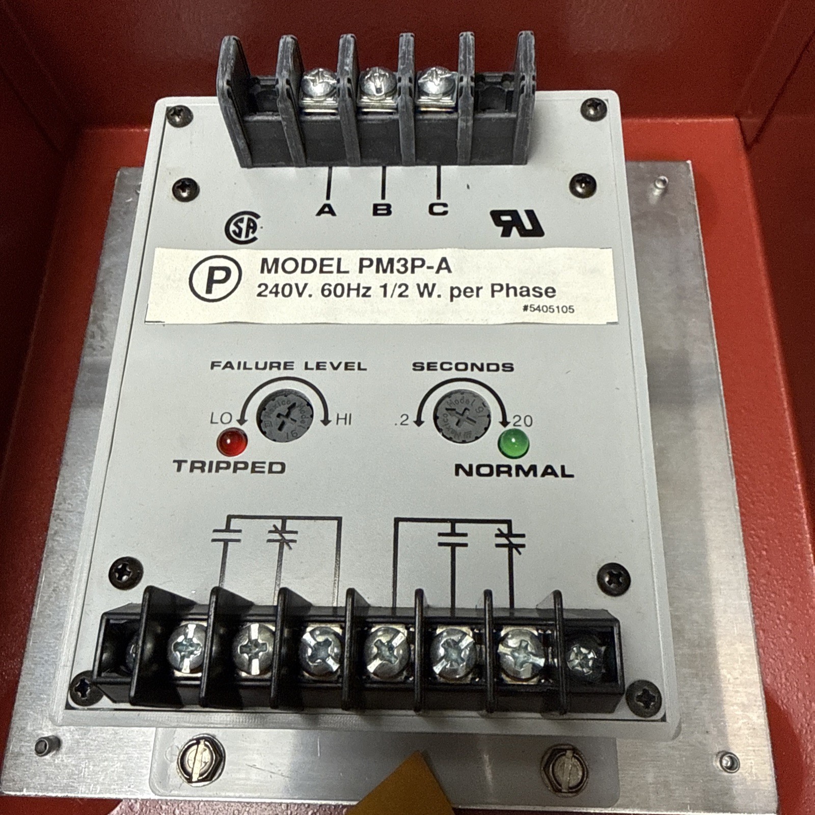 Potter PM3P-A Power Monitor 240V 60hz 1/2 w per phase 3 Phase supervisory Unit