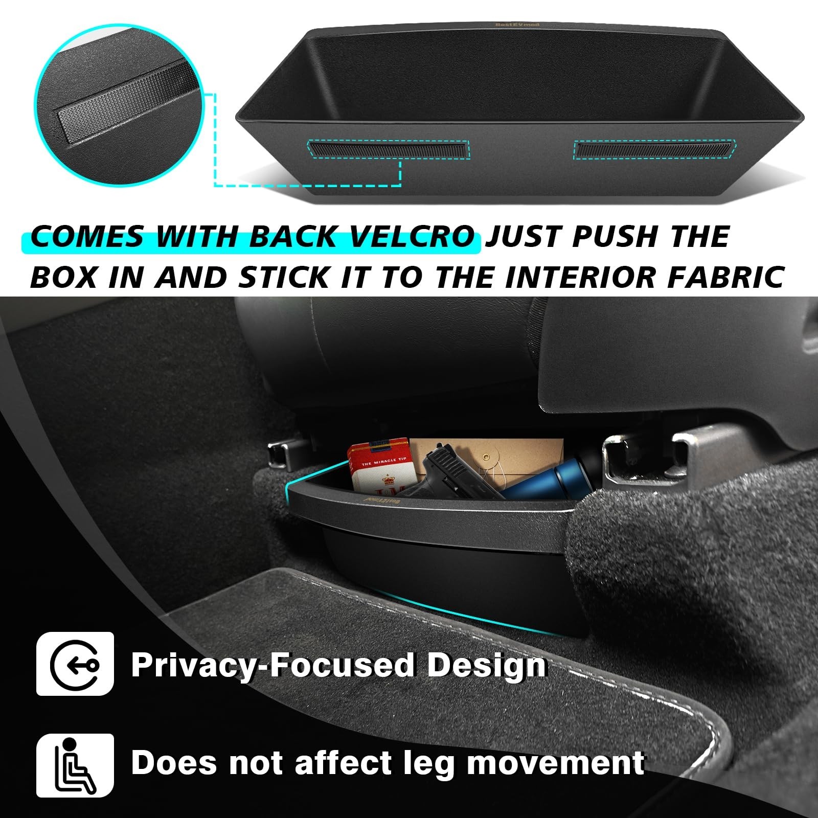BestEvMod for 2026+ Model Y Juniper Refresh 3PCS Storage Bundle Trash Can Bac…
