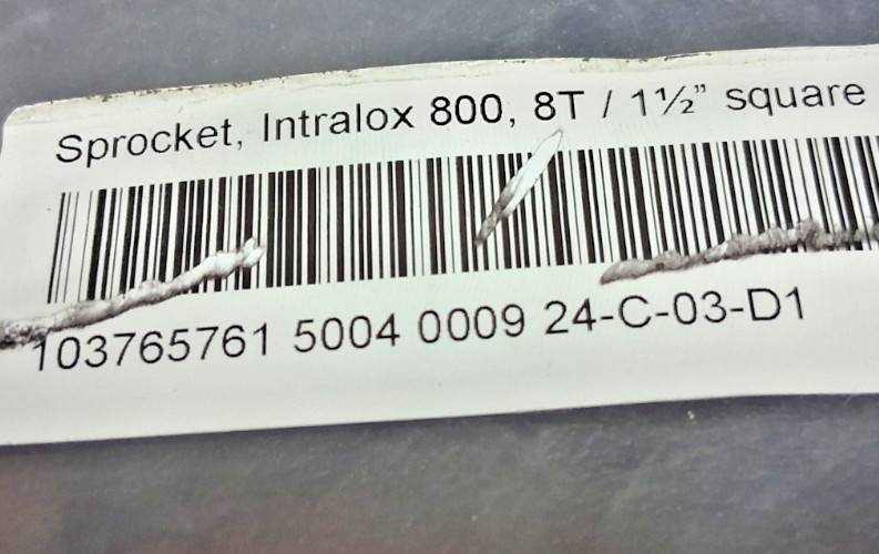 Intralox S3D8G5CPE7NG 800 8T Sprocket – 1 1/2″ Square Shaft – Lot of 3