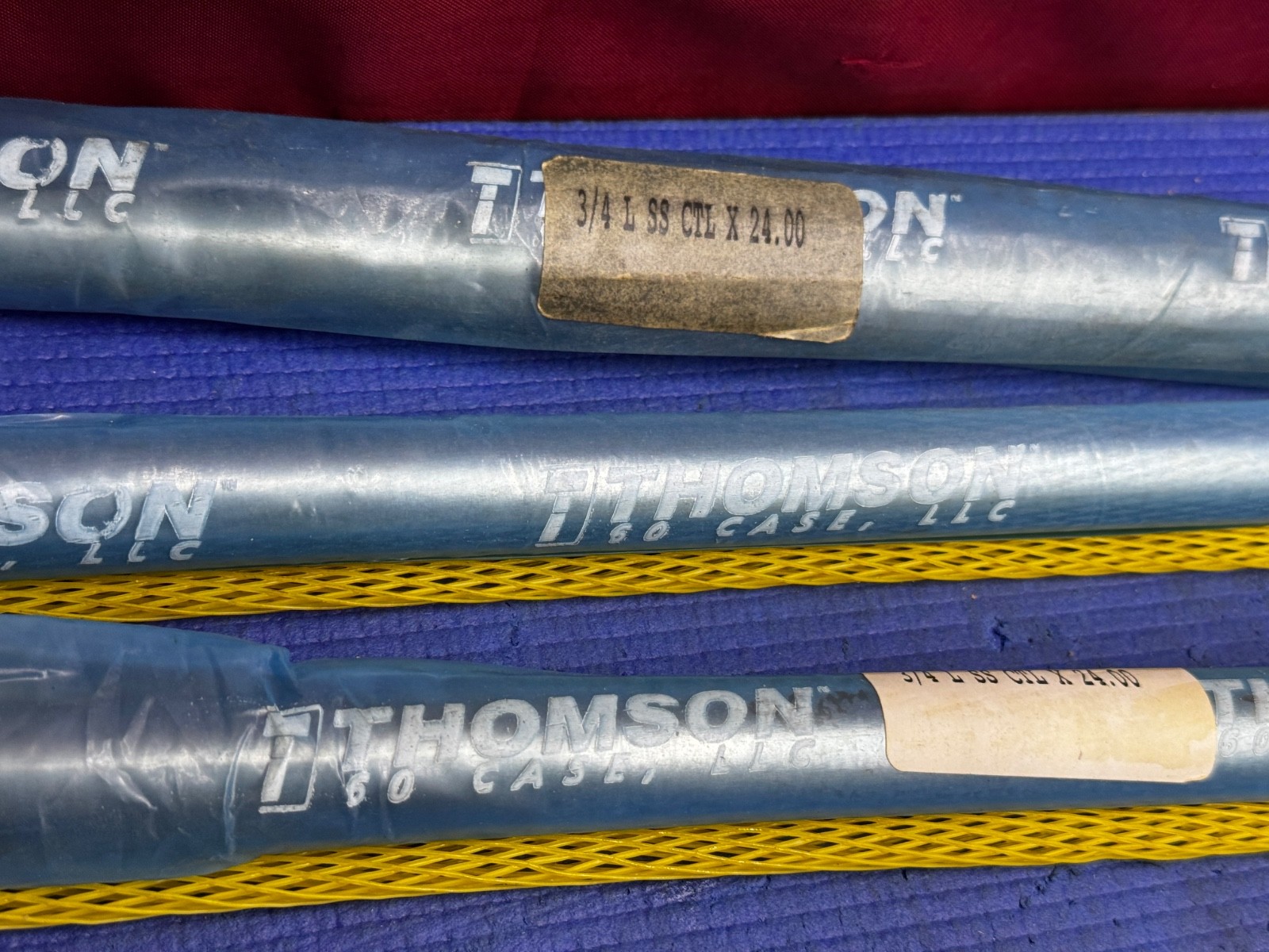 QTY 3 Thomson 24″ Long, 0.75 in Dia, L Class, 440 C Stainless Linear Race Shaft