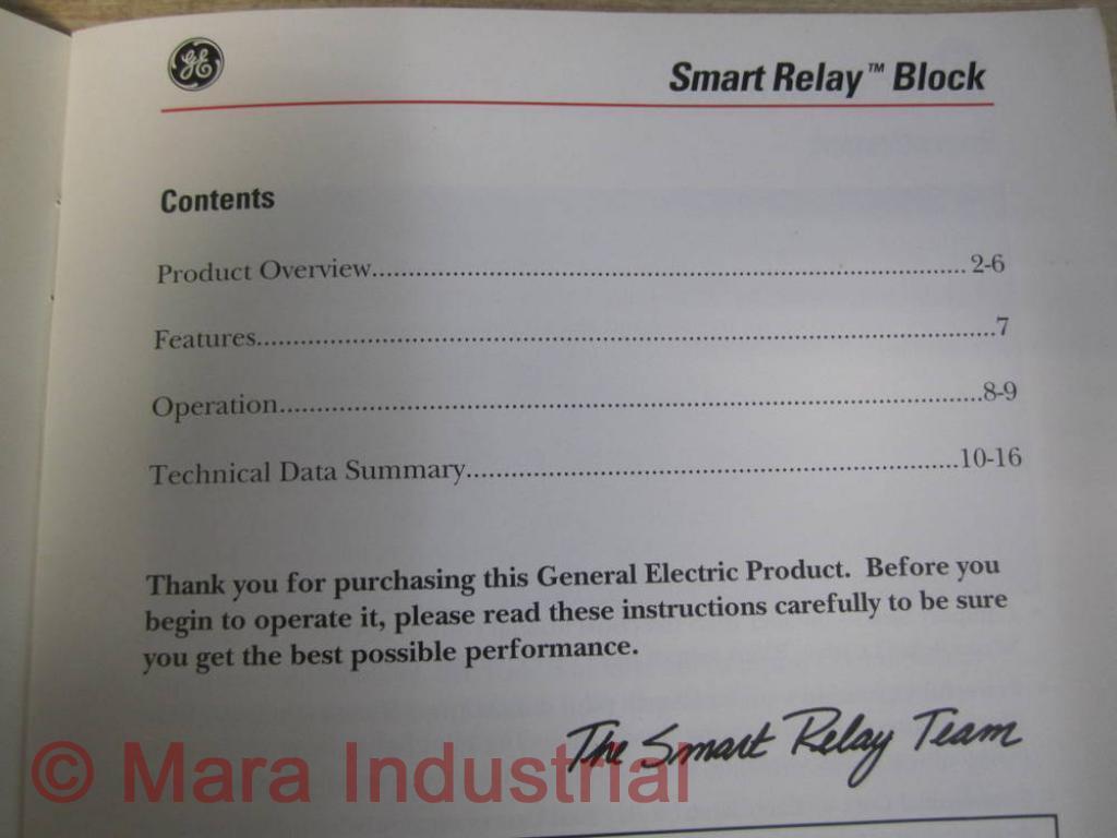 General Electric GEH-5954 Smart Relay Block Instruction Manual