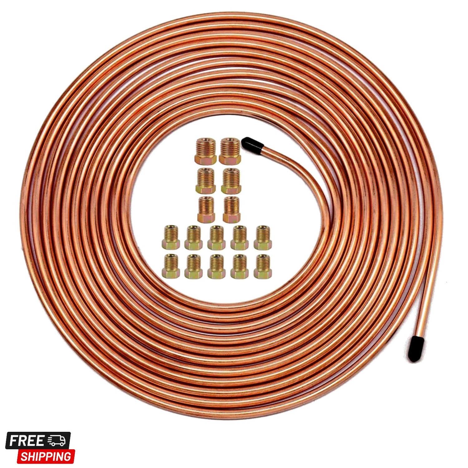 Upgraded Brake Line Tubing Kit – 25 Ft. of 3/16 Copper Coated Flexible Tube, …