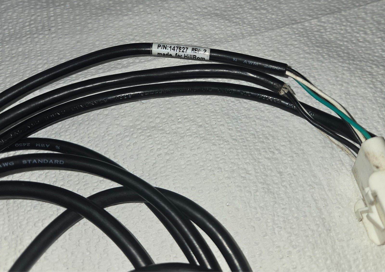 Hill-Rom VersaCare Bed Complete Oem Head Motor Cable 60in Assy 147627 REV2
