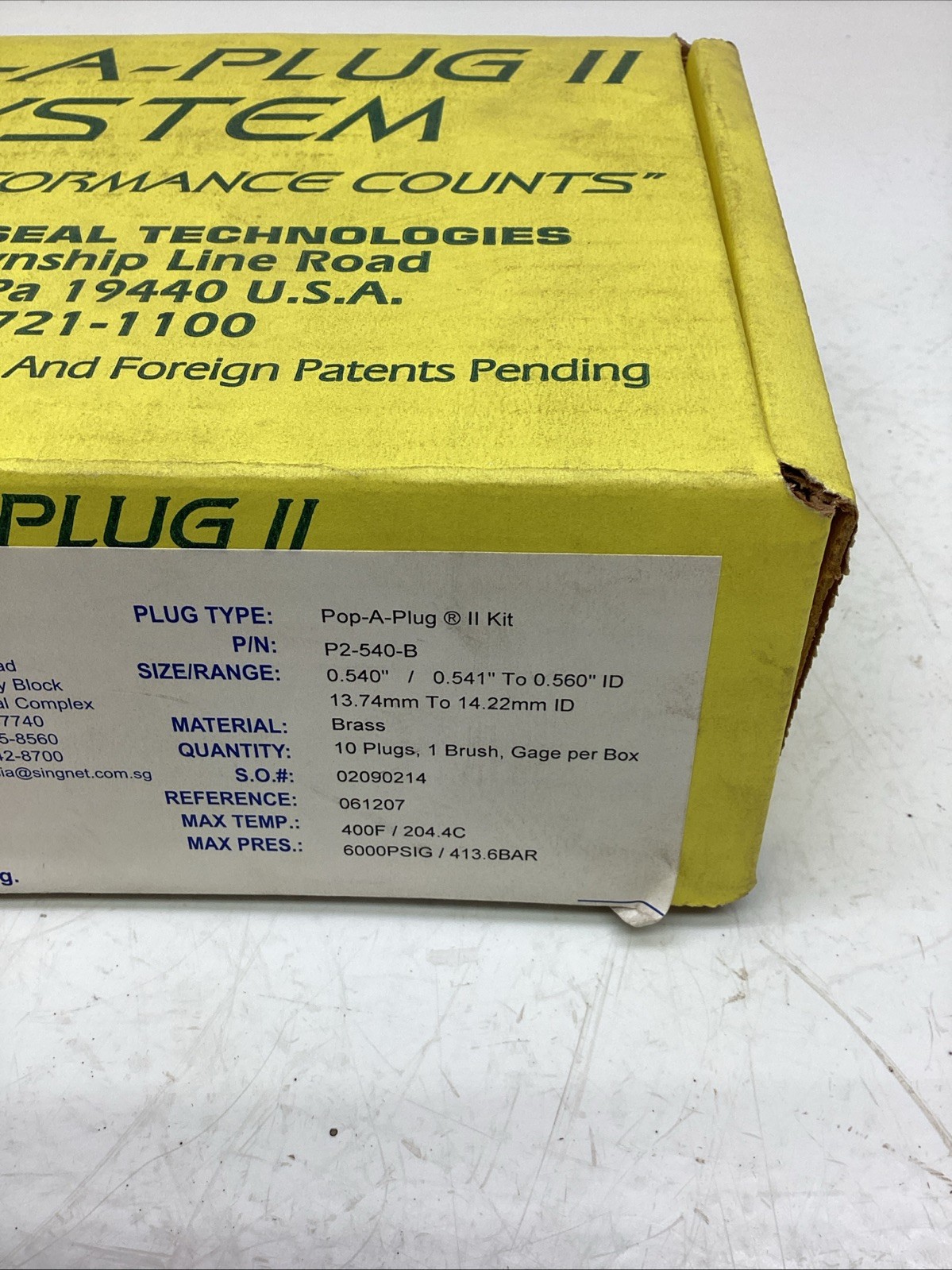 EST Group Inc Pop-A-Plug II Kit P2-540-B NIB