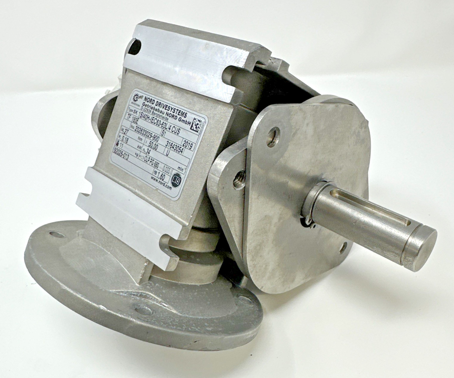 Nord SK1SI40H Worm Gear Reducer 50:1 IEC63 0.18kW 20mm Shaft