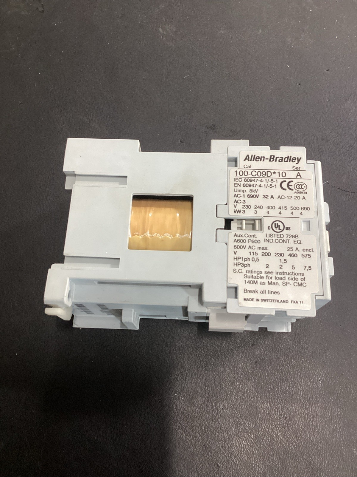 Allen Bradley, 100-C09D*10, Ser A, Control Relay With 100-F Used