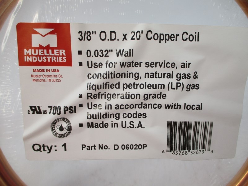 MUELLER INDUSTRIES D06020P 700PSI 20′ 3/8″ NSMP