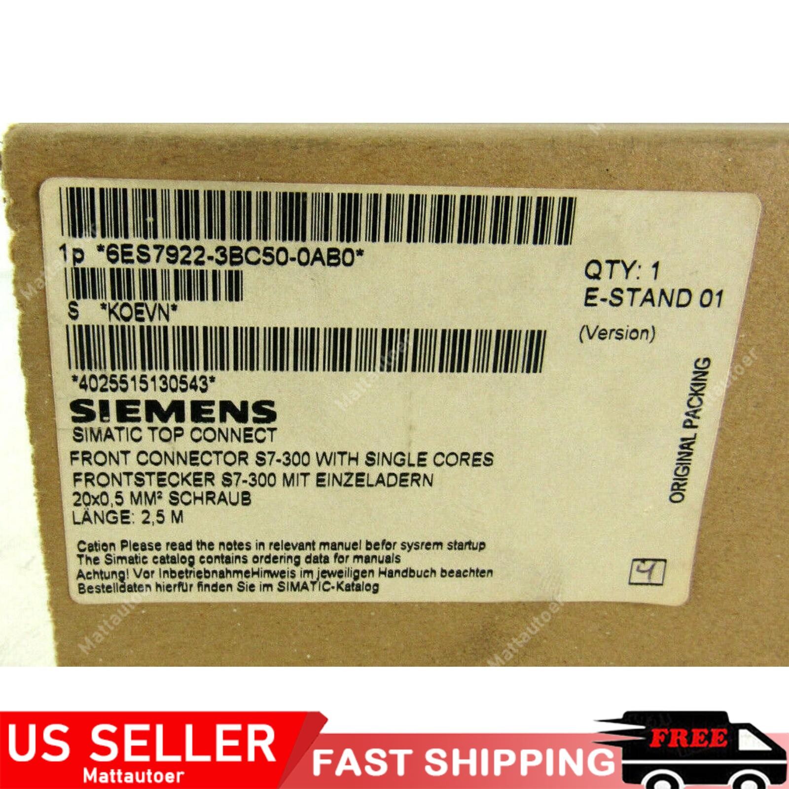 New Siemens Simatic S7 SITOP Connection 6ES7922-3BC50-0AB0 6ES79223BC500AB0