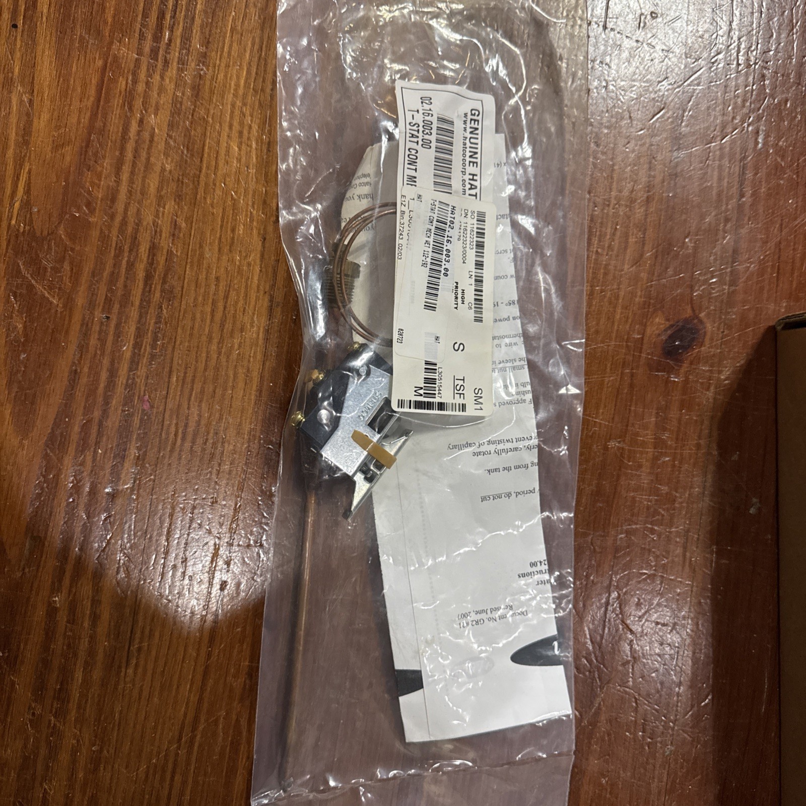 HATCO 02.16.003.00 THERMOSTAT MECH WET 112-192F