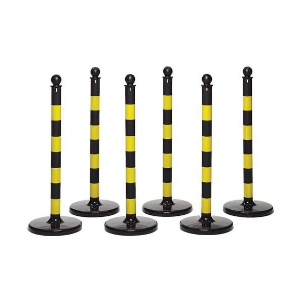 Zoro Select 96403-6 2.5″ Diameter Plastic Stanchion – Black, 40″ Height, 6 Pk,