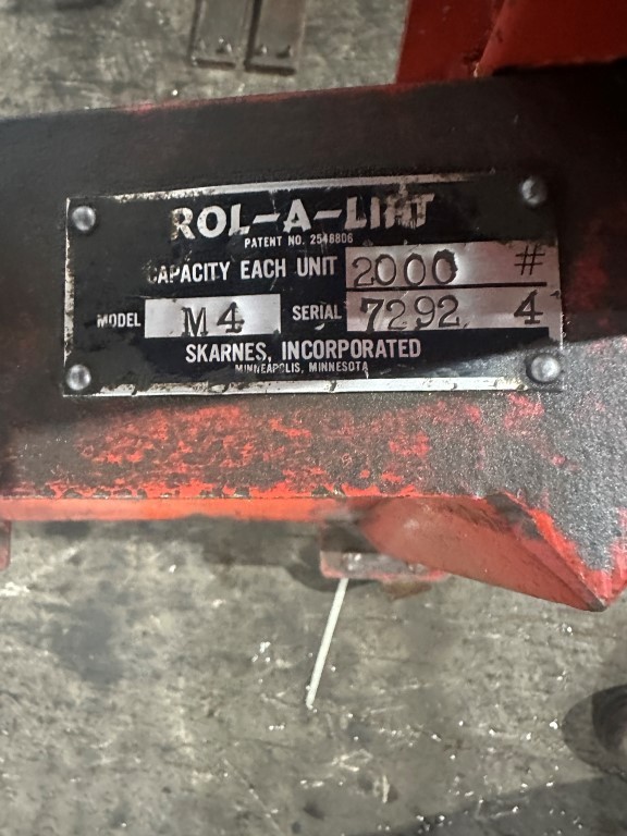 ROL-A-LIFT M4 2,000LBS./UNIT MOVING LIFTS (1- Pair)