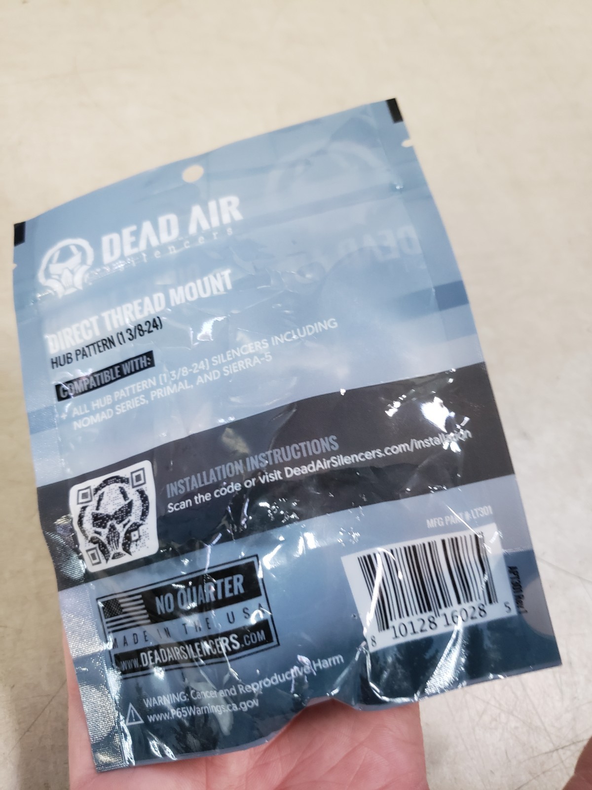 Dead Air Direct Thread Mount w/HUB Compatible Products 1/2-28 LT301