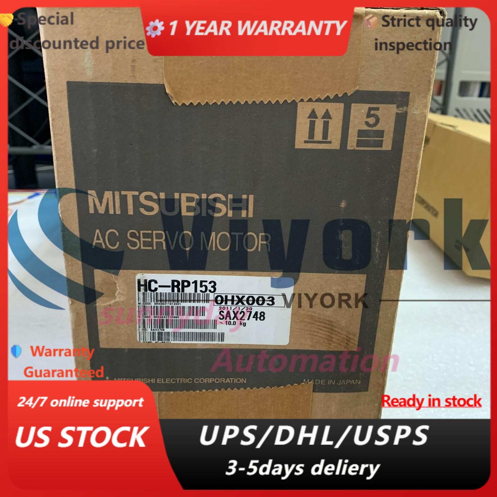 Mitsubishi HC-RP153 AC SERVO MOTOR SRVMTR 1.5KW 3000RPM NEW