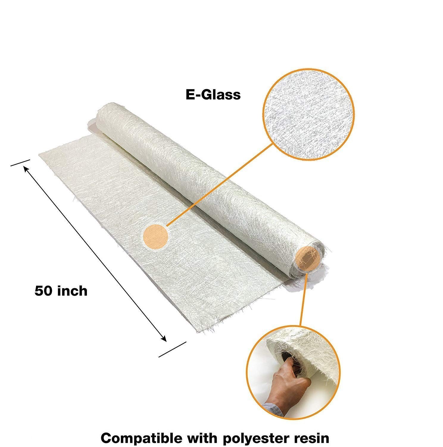 Fiberglass Chopped Strand Mat 50″ x 10 Yard 1oz CSM Marine Repair