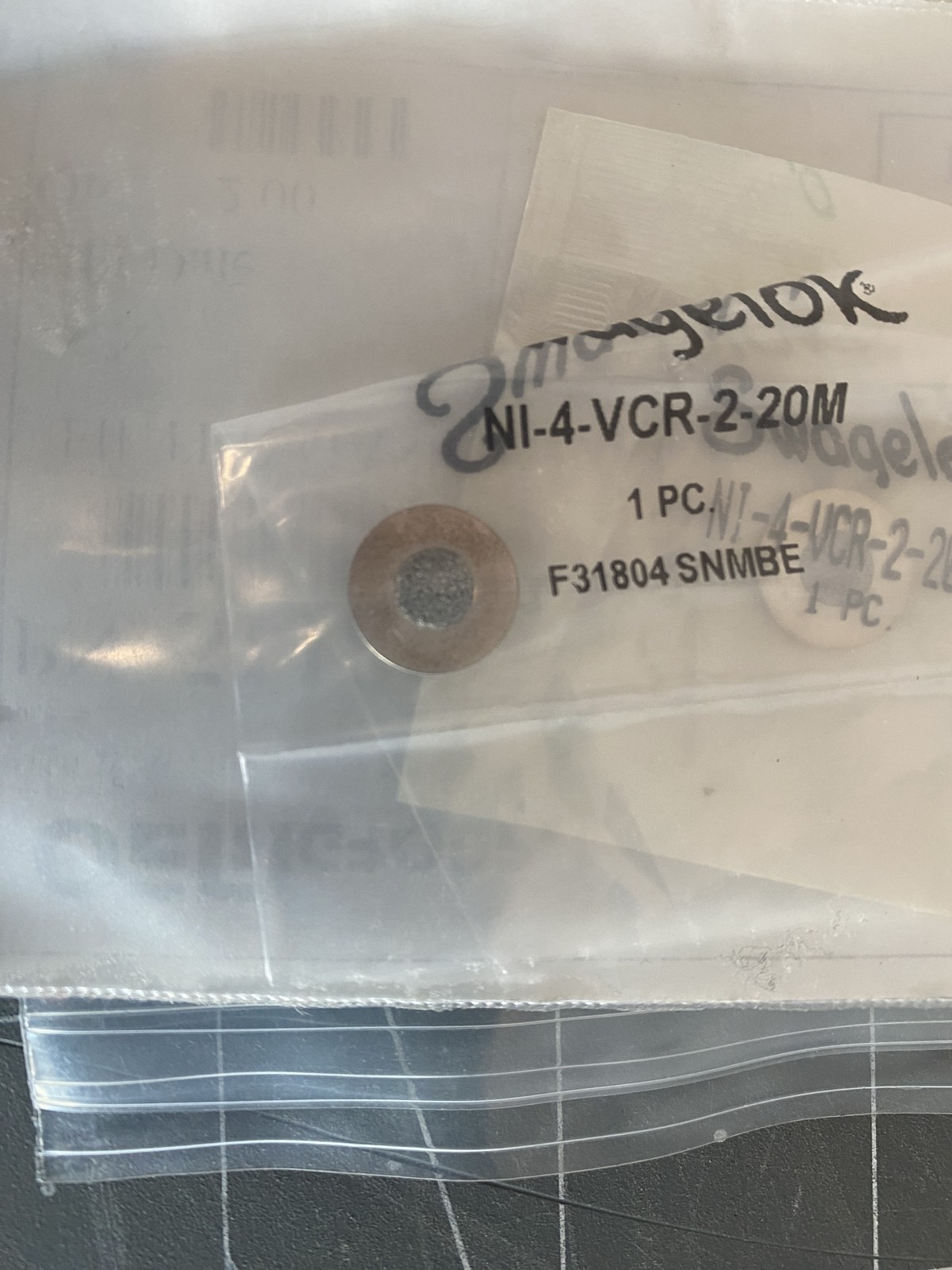 Swagelok Filter Gasket 20 Micron PN: NI-4-VCR-2-20M MRC 5110410