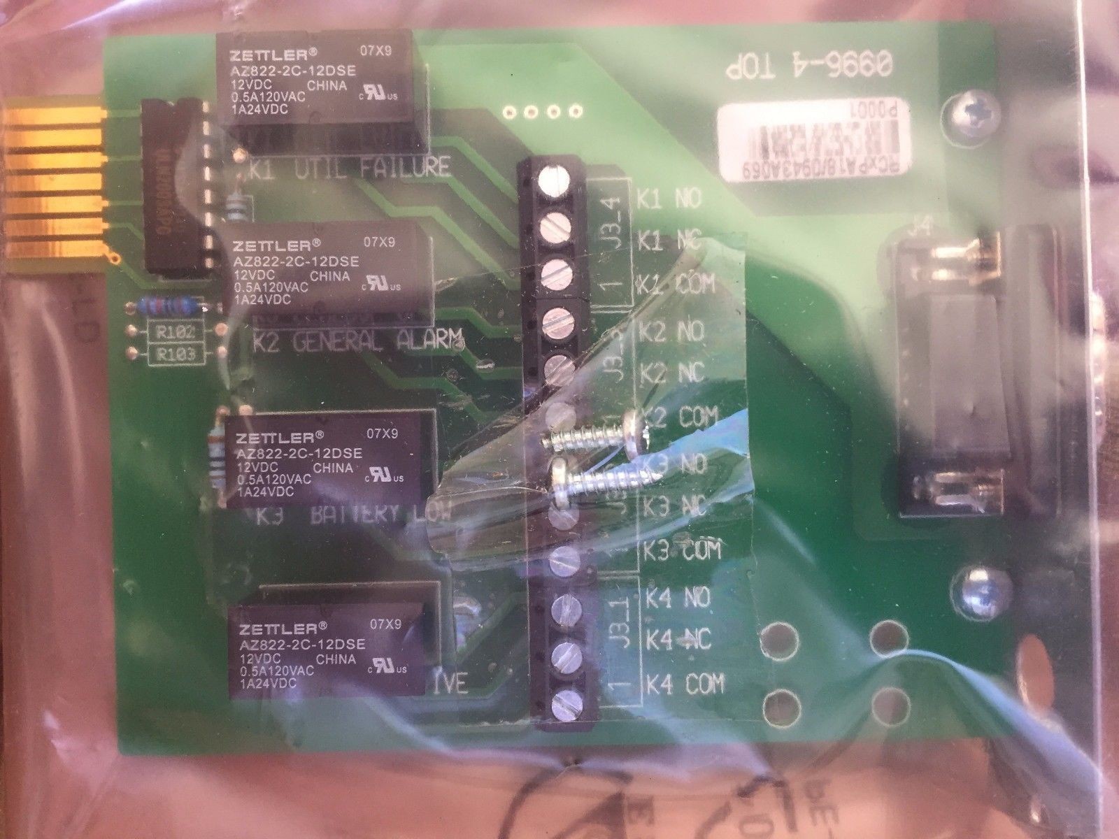 GE Digital Energy 12458 Relay Card 0996 for Match 2200/3000 Netpro and LP 11/31T