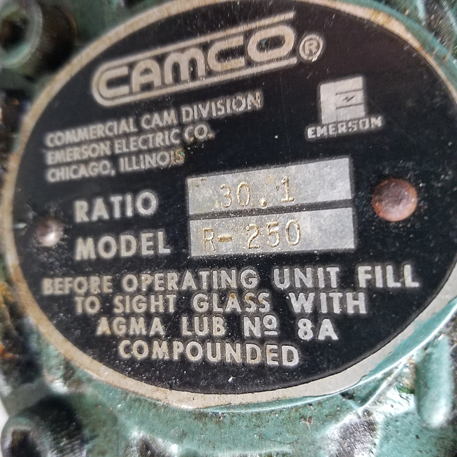 CAMCO 901RDM12H32-270 R-H Powered Rotary Indexer w/R-250 30:1 Ratio Gearbox.