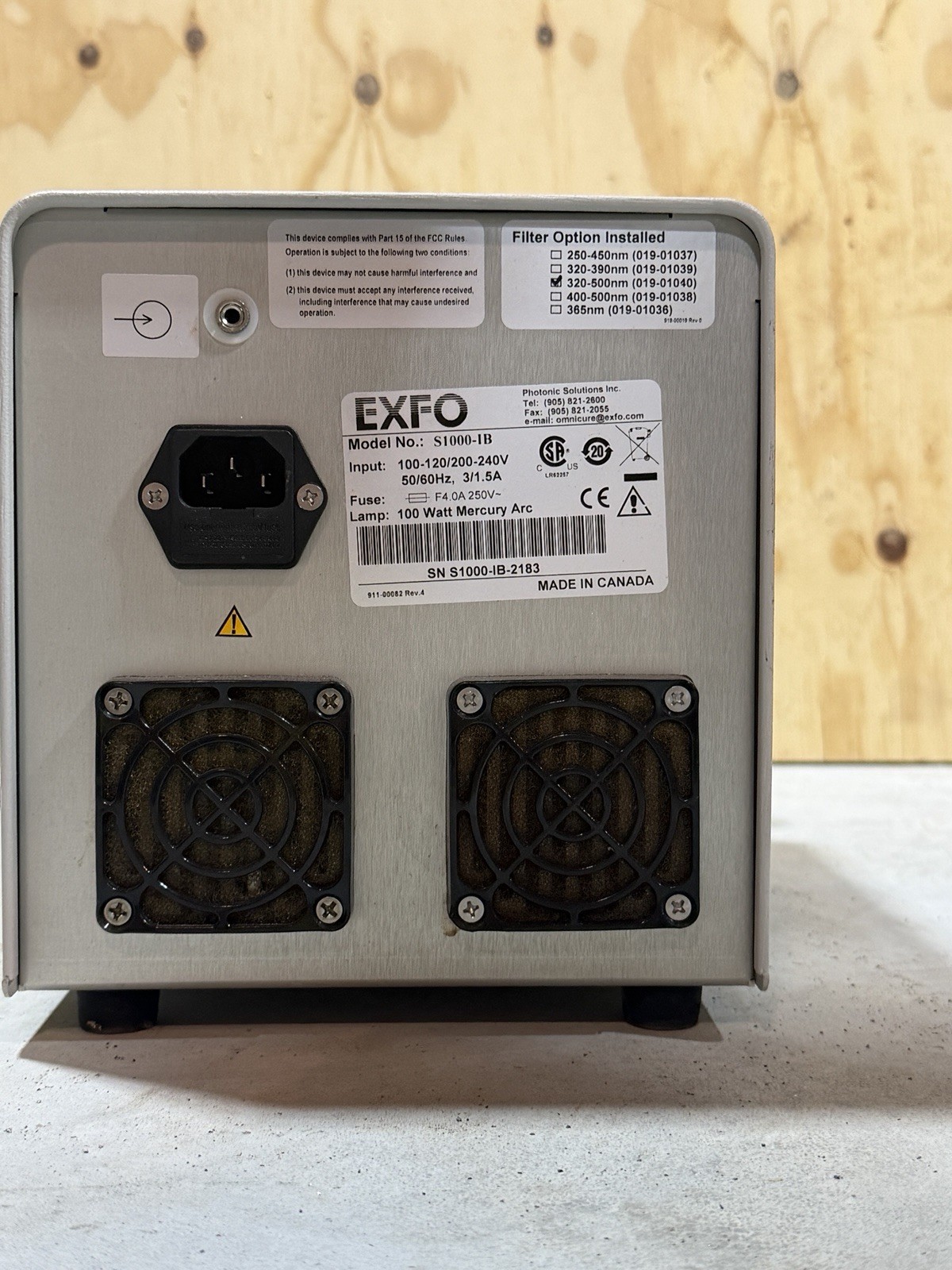 Omnicure Series 1000 S1000-1B 320-500nm Light