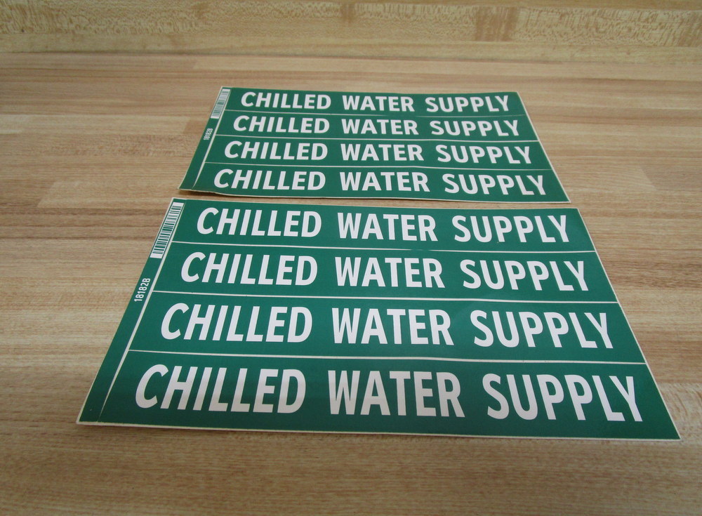 Lab Safety Supply 18182B Chilled Water Supply Sign (Pack of 2)