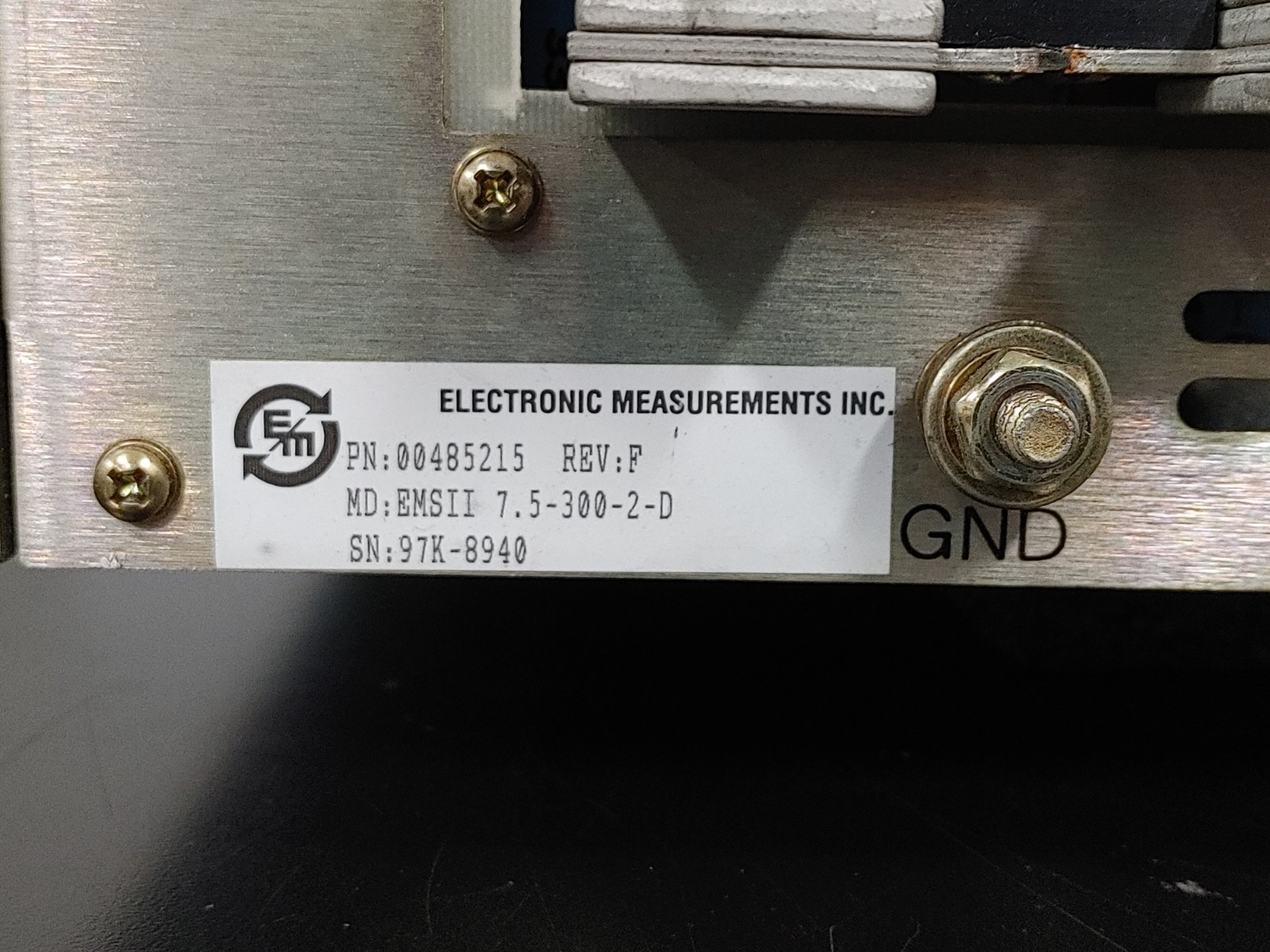ELECTRONIC MEASUREMENTS EMSⅡ 7.5-300-2-D PN 00485215 EMS Ⅱ Power Supply