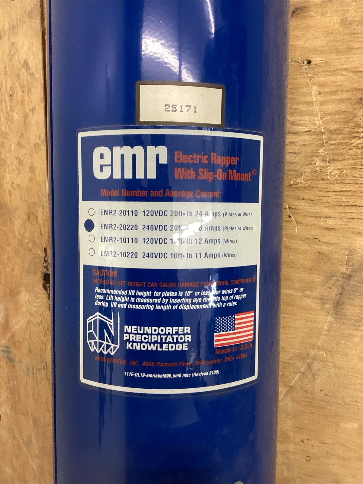 EMR Electric Rapper W/ Slip-on Mount EMR2-20220 240VDC 20FT-LB 18A NEW