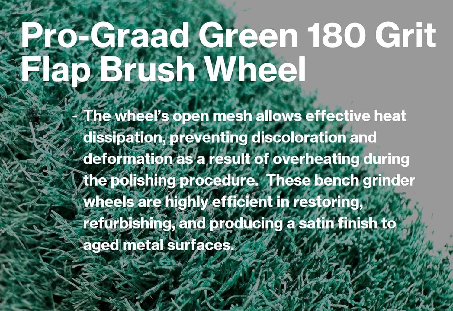 Pro-Graad 6” x 2” Green 180 Grit Non-Woven Bench Grinder Polishing Burnishing…