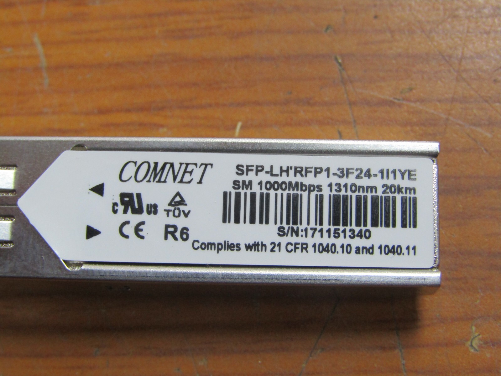 🔥NEW COMNET SFP-LH’RFP1-3F24-1I1YE TRANSCEIVER MODULE SM 1000Mbps 1310nm 20km