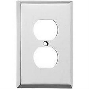 Mulberry 97101 Single Gang Stainless Steel Duplex Receptacle Plate