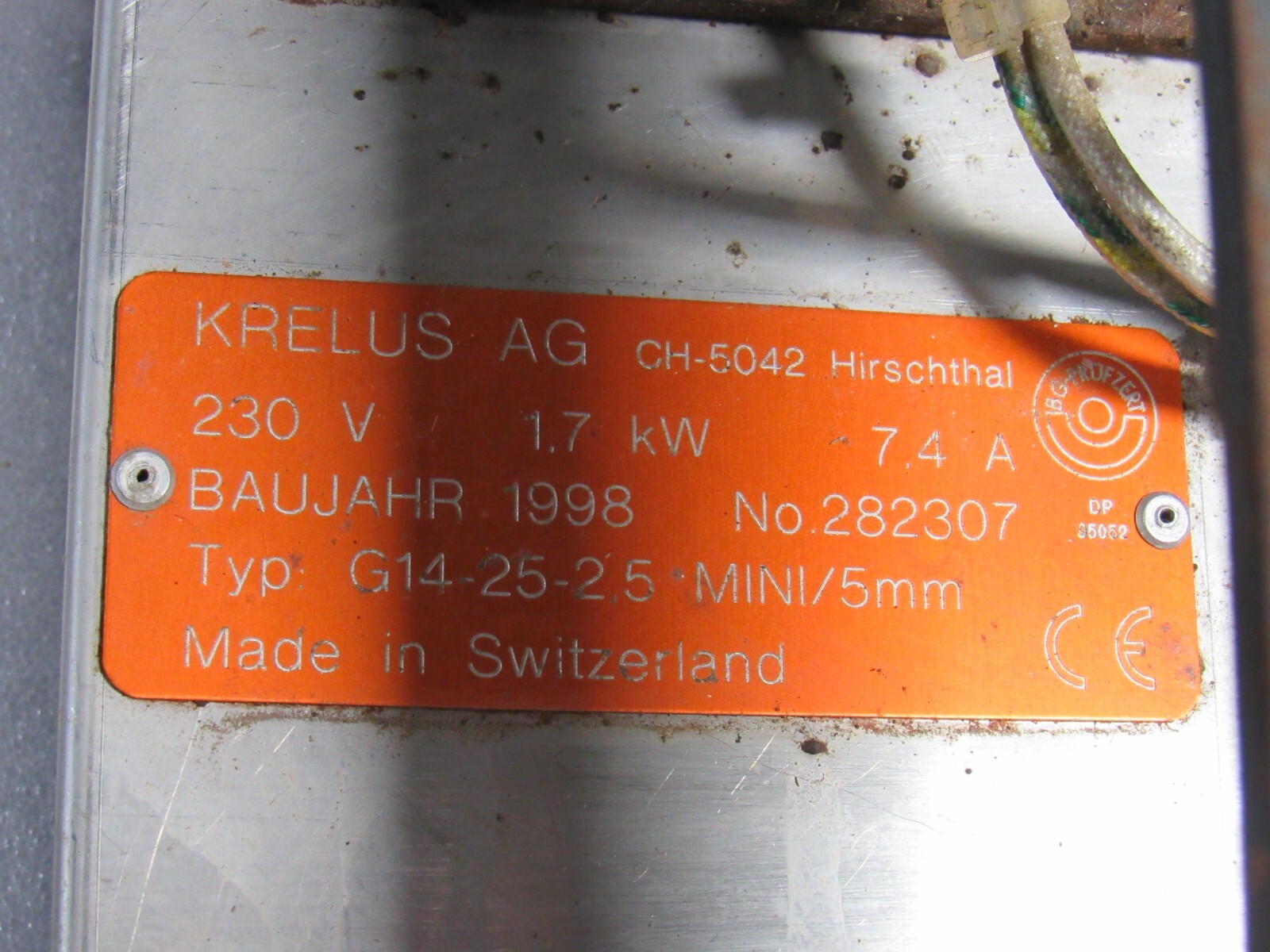 KRELUS IR HEATER CH-5042 G14-25-25 1.7KW 230V MINI/5MM 7.4A – USED