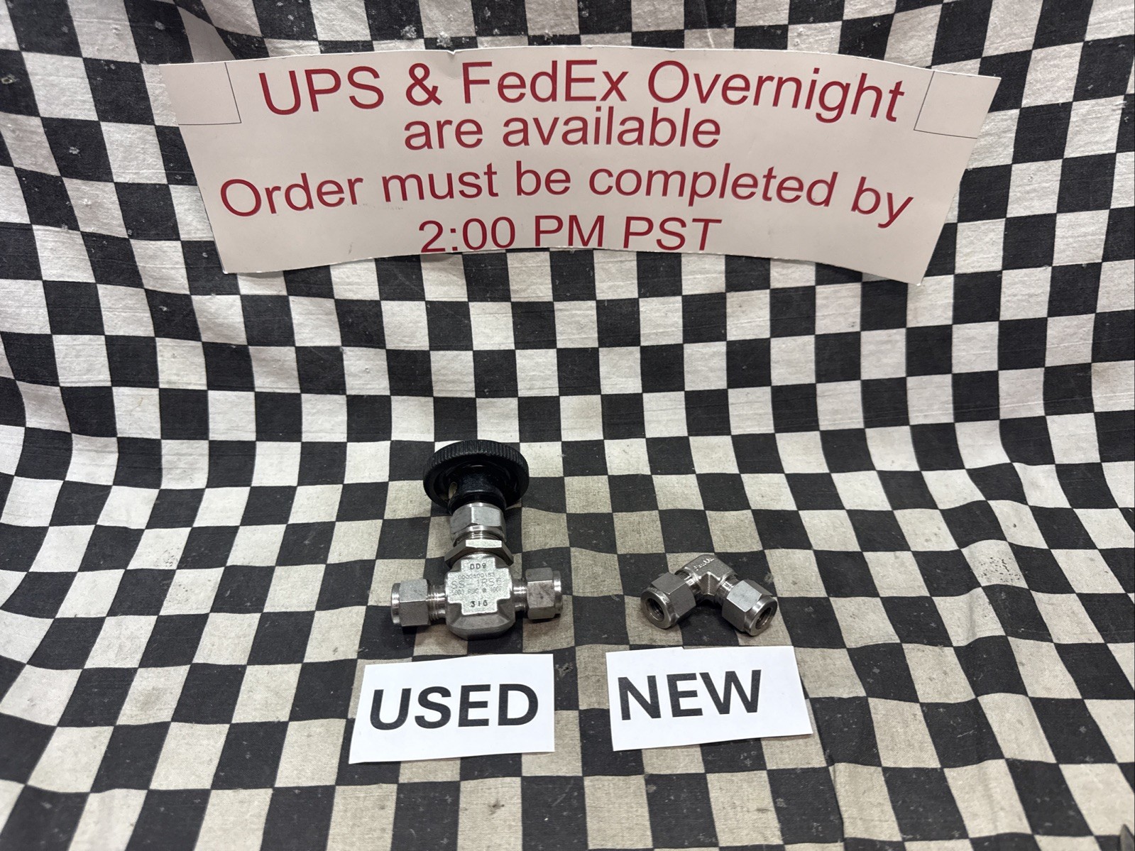 Swagelok SS-600-3 & SS-1RS6, Elbow & Needle Valve, LOT OF 2, SHIPSAMEDAY#133N6